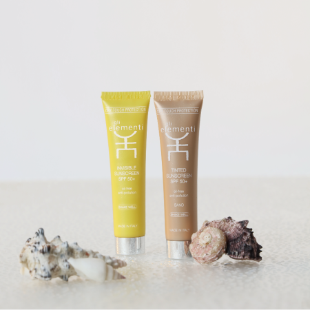 واقي الشمس غير المرئي Gli Elementi Invisible Sunscreen    حماية عالية  SPF 50+ غني بمستخلص بذور المورينجا وفيتامين E، لحماية من الشمس وعوامل التلوث والتصبغات.