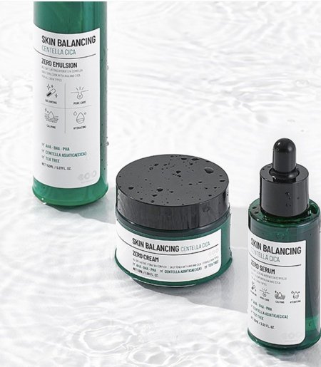 بكج ديربو الكوري للبشرة الدهنية مجموعة Skin Balancing Centella CICA. لتهدئة البشرة ولتنظيف المسام وتقشير البشرة
