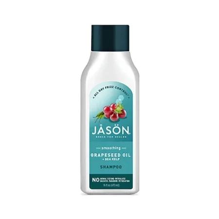 شامبو جايسون (Jason) بزيت بذور العنب وعشب البحر لترطيب الشعر والتحكم في التجعد.