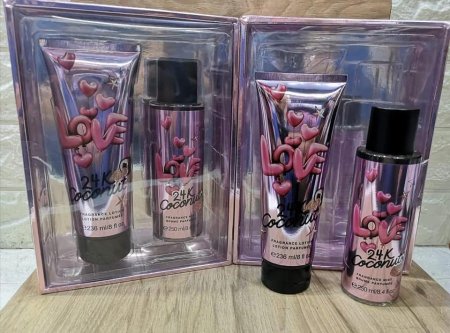 بكج  طقم هدايا "Miss Myth" لوشن للجسم ومعطر للجسم (Body Mist) بنكهة جوز الهند .