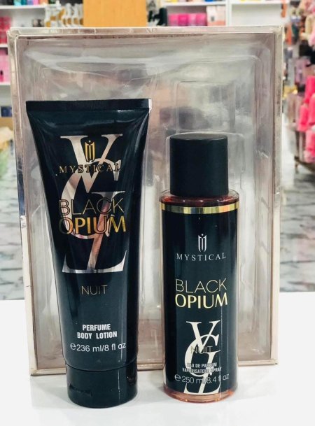 بكج عطر "Mystical Black Opium" ولوشن للجسم.