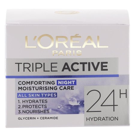 كريم ترطيب ليلي ثلاثي الفعالية (Triple Active Night Cream) بحجم 50 مل لجميع انواع البشرة من لوريال