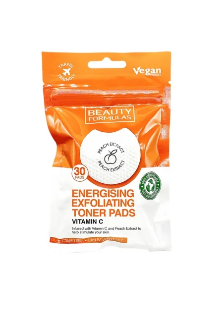 قطع قطنية تونر مقشرة بفيتامين سي وخلاصة الخوخ من بيوتي فورميولا